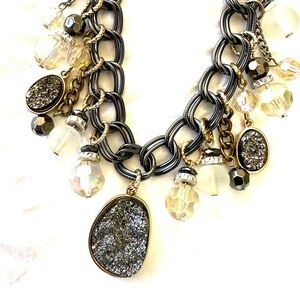 Necklace, Laura AshleyOriginal!!! 14-18" Druzy ,Includes ALL Charms, Original
